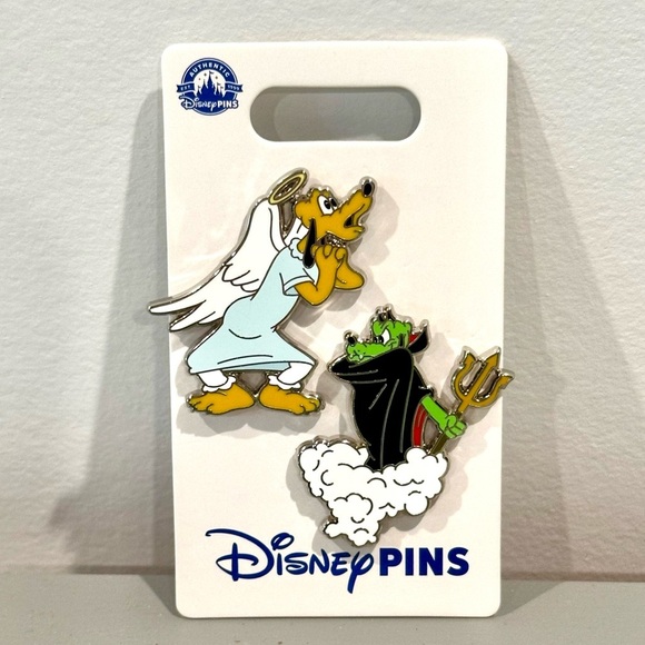 Disney Pins Pluto Angel and Devil set of 2 park trading pins - Picture 1 of 3